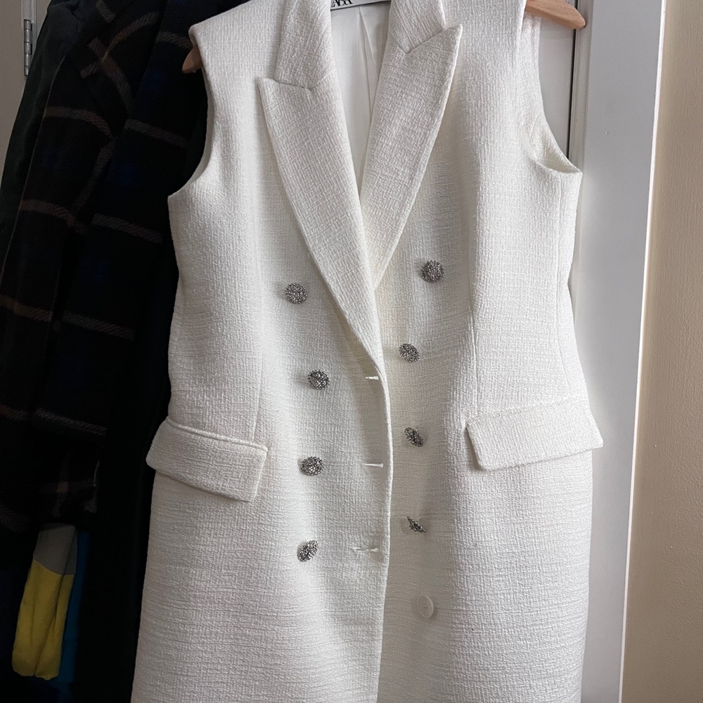 Tweed Zara Dress with rhinestone buttons